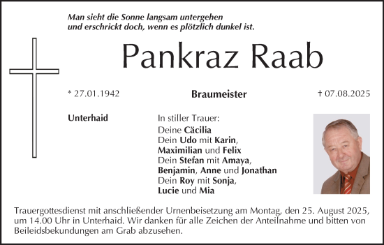 Anzeige von Pankraz Raab von MGO