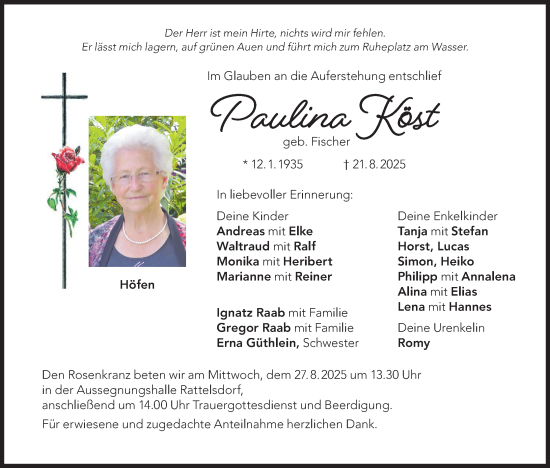 Anzeige von Paulina Köst von MGO