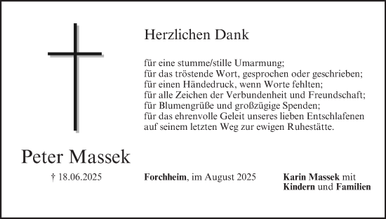 Anzeige von Peter Massek von MGO