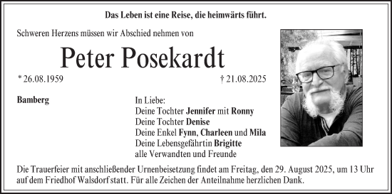 Anzeige von Peter Posekardt von MGO