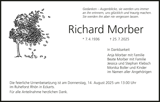 Anzeige von Richard Morber von MGO