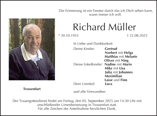 Anzeige von Richard Müller von MGO
