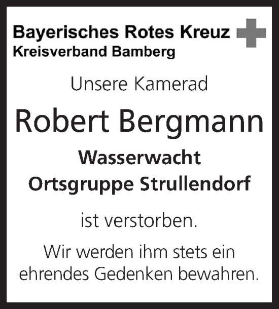 Anzeige von Robert Bergmann von MGO
