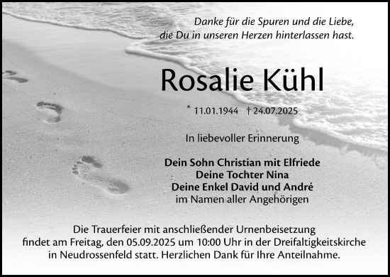 Anzeige von Rosalie Kühl von MGO