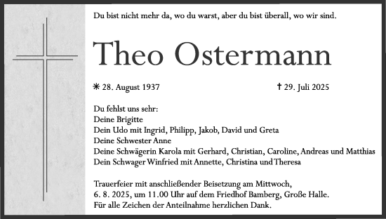 Anzeige von Theo Ostermann von MGO