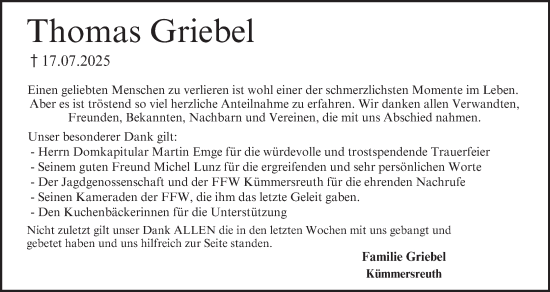 Anzeige von Thomas Griebel von MGO