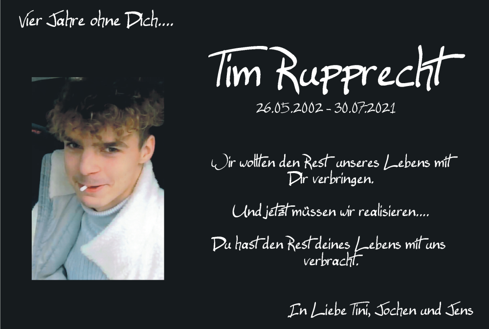 Traueranzeige für Tim Rupprecht vom 02.08.2025 aus MGO