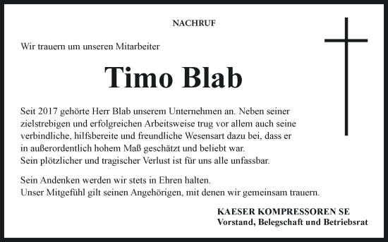 Anzeige von Timo Blab von MGO