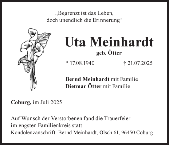 Anzeige von Uta Meinhardt von MGO