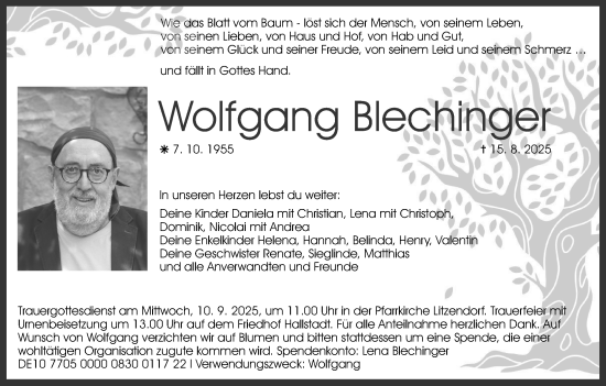 Anzeige von Wolfgang Blechinger von MGO