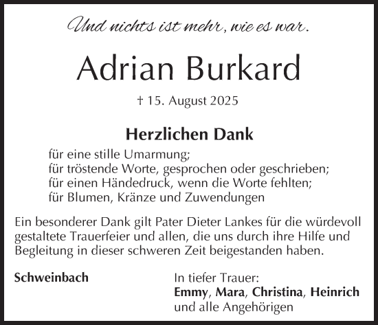 Anzeige von Adrian Burkard von MGO