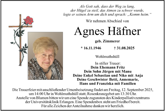 Anzeige von Agnes Häfner von MGO