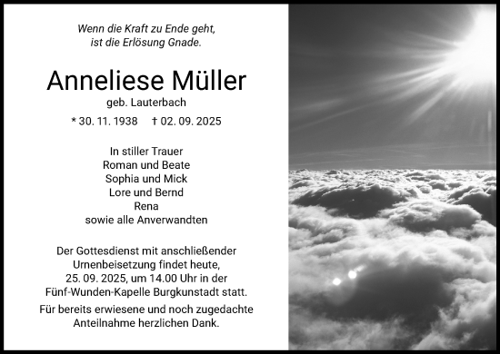 Anzeige von Anneliese Müller von MGO