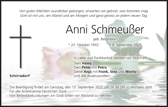 Anzeige von Anni Schmeußer von MGO