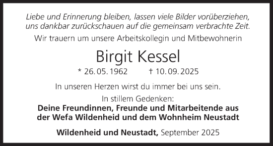 Anzeige von Birgit Kessel von MGO