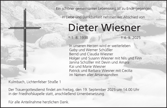 Anzeige von Dieter Wiesner von MGO