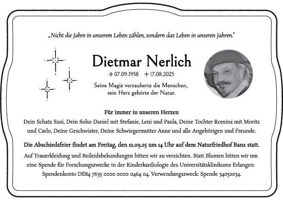 Anzeige von Dietmar Nerlich von MGO
