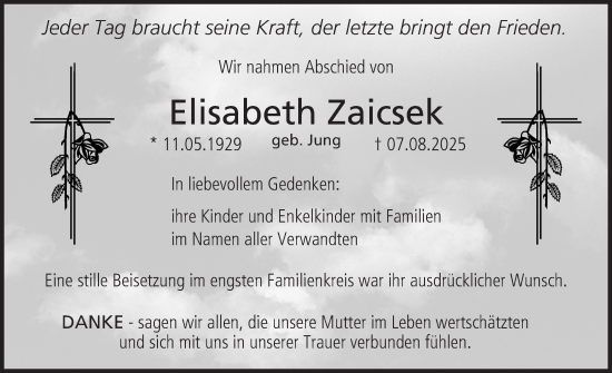 Anzeige von Elisabeth Zaicsek von MGO