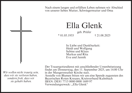 Anzeige von Ella Glenk von MGO