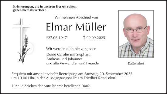Anzeige von Elmar Müller von MGO