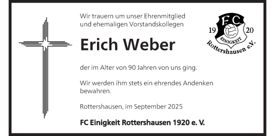 Anzeige von Erich Weber von MGO