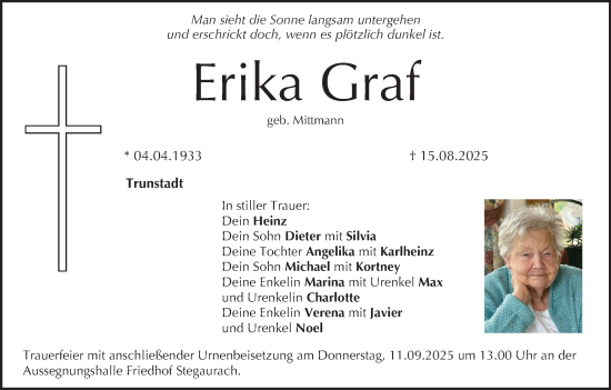 Anzeige von Erika Graf von MGO