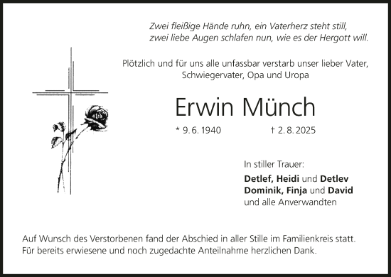 Anzeige von Erwin Münch von MGO