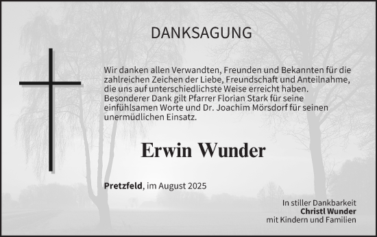 Anzeige von Erwin Wunder von MGO