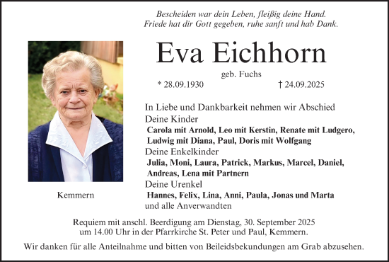 Anzeige von Eva Eichhorn von MGO