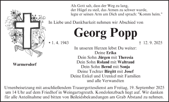 Anzeige von Georg Popp von MGO