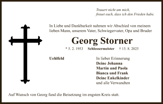 Anzeige von Georg Storner von MGO