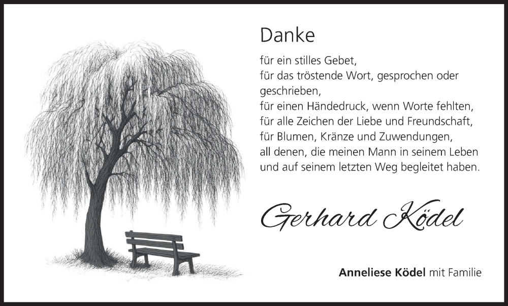  Traueranzeige für Gerhard Ködel vom 06.09.2025 aus MGO