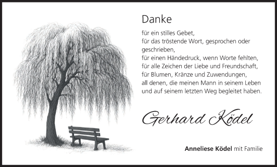 Anzeige von Gerhard Ködel von MGO