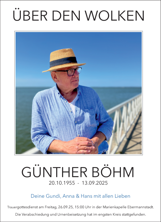 Anzeige von Günther Böhm von MGO