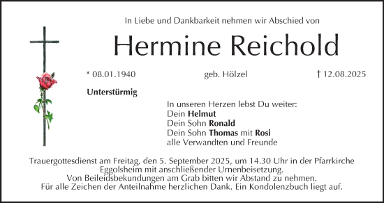 Anzeige von Hermine Reichold von MGO