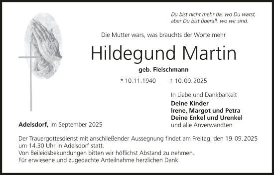 Anzeige von Hildegund Martin von MGO