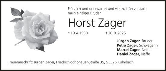 Anzeige von Horst Zager von MGO
