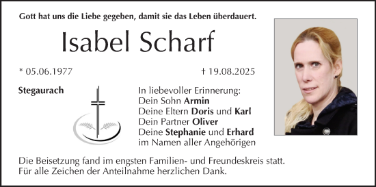 Anzeige von Isabel Scharf von MGO