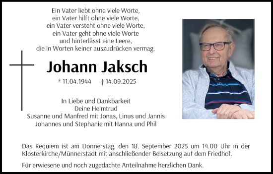 Anzeige von Johann Jaksch von MGO