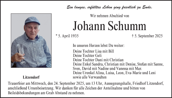 Anzeige von Johann Schumm von MGO
