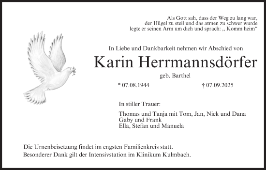 Anzeige von Karin Herrmannsdörfer von MGO