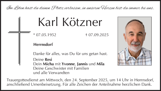 Anzeige von Karl Kötzner von MGO