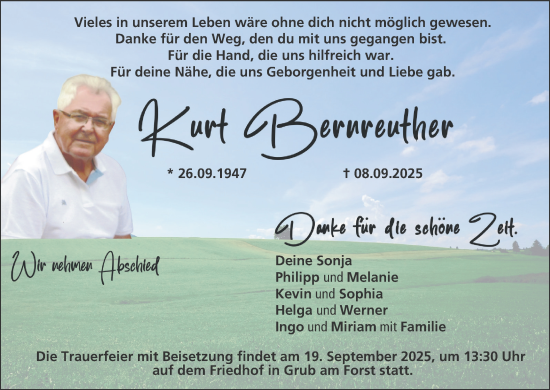 Anzeige von Kurt Bernreuther von MGO