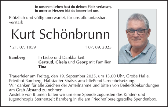 Anzeige von Kurt Schönbrunn von MGO