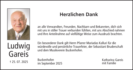 Anzeige von Ludwig Gareis von MGO