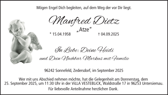 Anzeige von Manfred Dietz von MGO