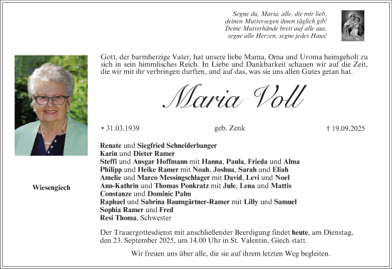 Anzeige von Maria Voll von MGO