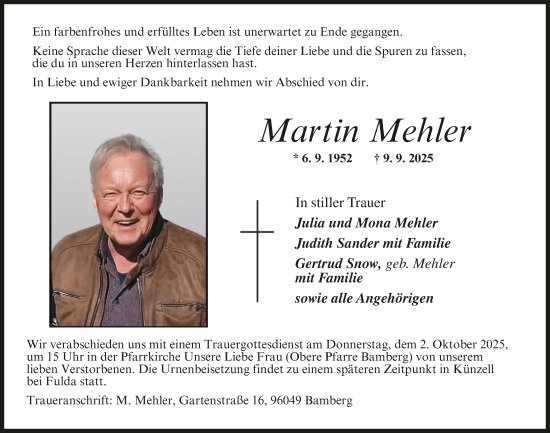 Anzeige von Martin Mehler von MGO
