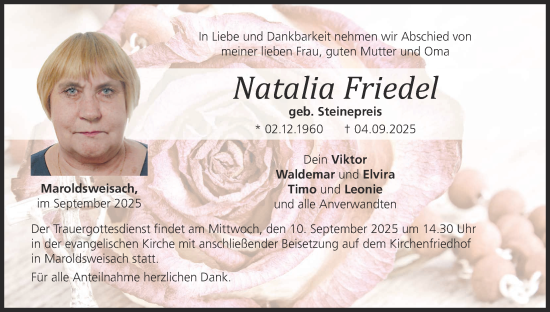 Anzeige von Natalia Friedel von MGO