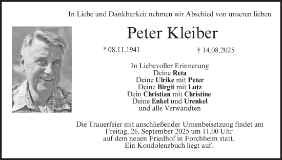 Anzeige von Peter Kleiber von MGO